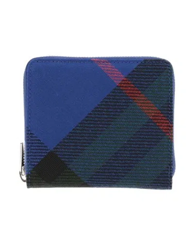 Burberry Prorsum Woman Wallet Bright Blue Size - Polyester, Cotton, Lambskin