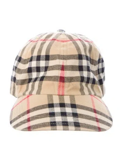 Pre-owned Burberry Prorsum Women's Check Print Baseball Cap In Neutral
