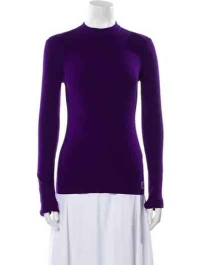 Pre-owned Burberry Prorsum Wool Crew Neck Sweater W/ Tags In Purple