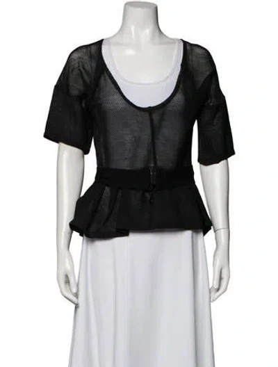 Pre-owned Burberry Prorsum Wool Crew Neck Top In Black