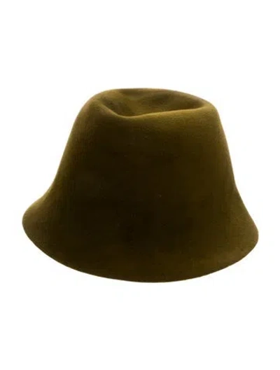 Pre-owned Burberry Prorsum Wool Fedora Hat In Green