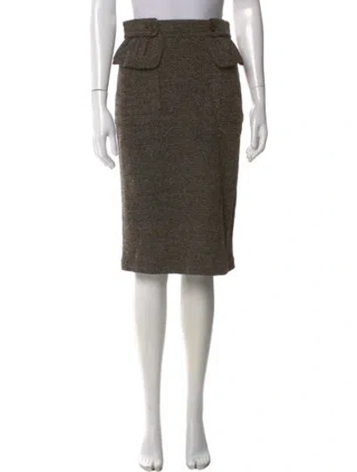Pre-owned Burberry Prorsum Wool Knee-length Skirt In Brown