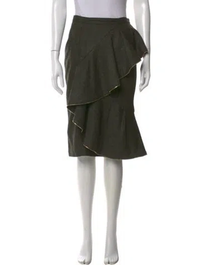 Pre-owned Burberry Prorsum Wool Knee-length Skirt In Gray