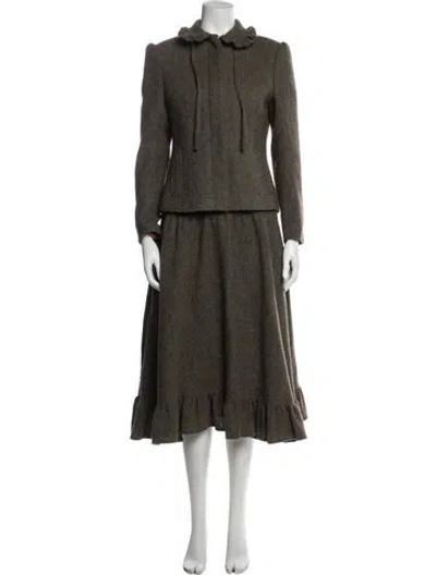 Pre-owned Burberry Prorsum Wool Skirt Set In Green