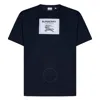 Burberry Prorsum Label Logo-patch Cotton T-shirt In Blue