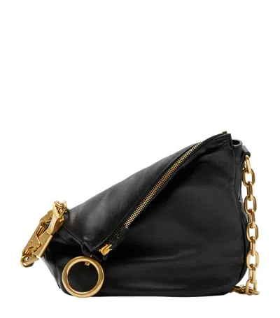 Burberry Puffed Leather Knight Bag In Black