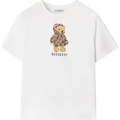 Burberry Kids'  Puffer Bear Cotton T-shirt In White