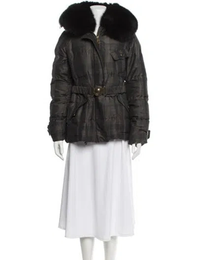 Pre-owned Burberry Puffer Coat In Gray