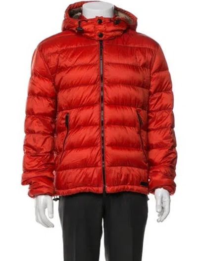 Pre-owned Burberry Puffer Coat In Orange