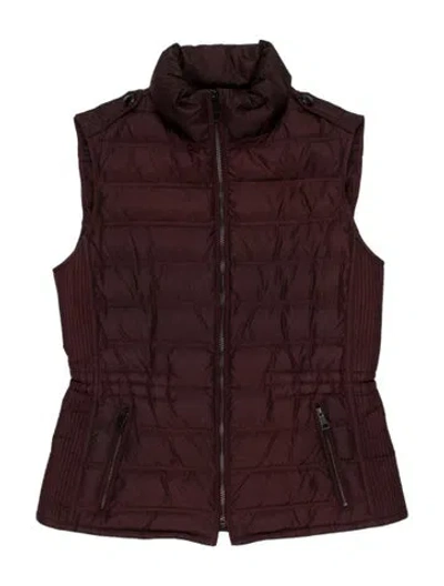 Pre-owned Burberry Puffer Vest In Burgundy