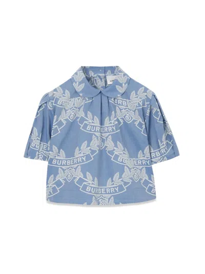 Burberry Puff Sleeves Polo Ada In Blue