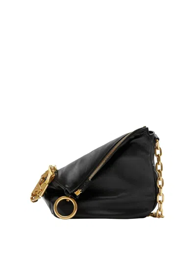 Burberry Sm Knight Shoulder Bag In Black