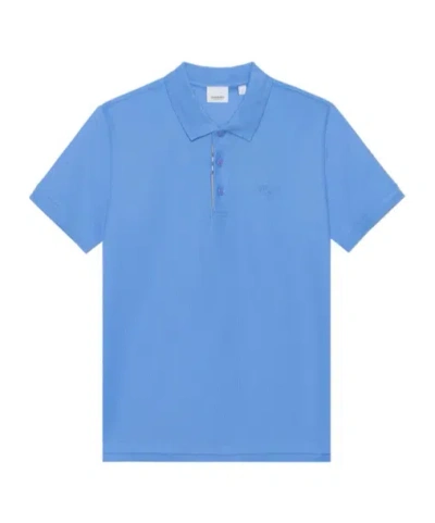 Burberry Pull-down Short-sleeved Polo Shirt In Blue