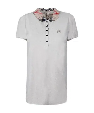 Burberry Pull-down Short-sleeved Polo Shirt In White