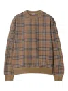 Burberry Check Pattern Sweatshirt With Embroidered Logo In Black