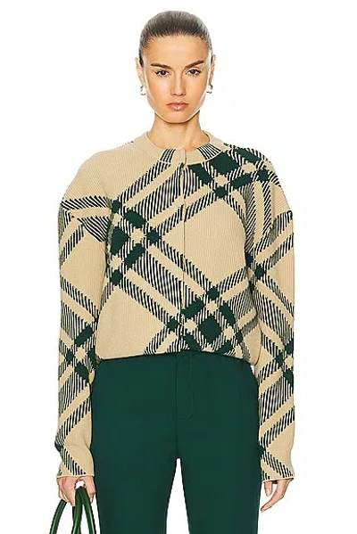 Burberry Pullover Jumper In Flax Check