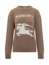 Burberry Pullover With Logo Design In Brown