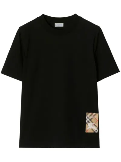 Burberry Pure Cotton T-shirt Essential In Black