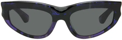Burberry Purple Check Cat-eye Sunglasses In 411387 Check Violet
