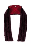 Burberry Maroon Fur Hood Scarf