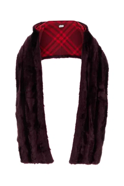 Burberry Purple Eco Fur Scarf