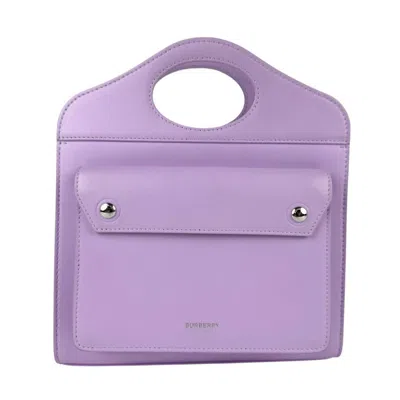 Pre-owned Burberry Purple Leather Handbag Shoulder Bag ()