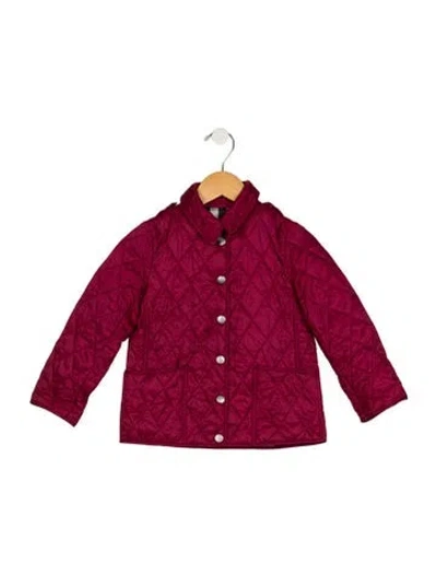 Pre-owned Burberry Babies' Purple Quilted Casual Jacket With Snap Closure