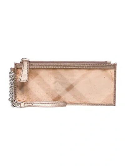 Pre-owned Burberry Pvc Clutch In Neutral