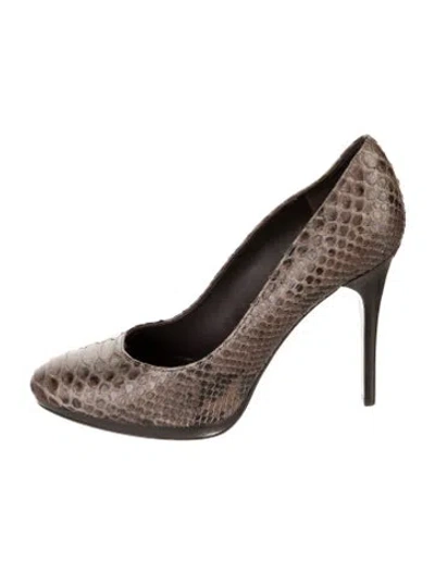 Pre-owned Burberry Python Animal Print Pumps In Brown