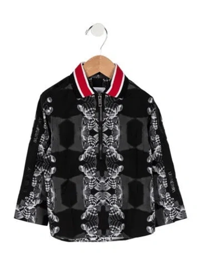 Pre-owned Burberry Babies' Quarter Zip Dress Shirt W/tags In Black