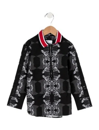 Pre-owned Burberry Babies' Quarter Zip Dress Shirt W/tags In Black