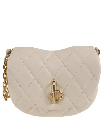 Burberry Quilted Almond Beige Shoulder Bag In Neutral