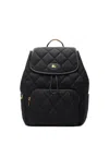 Burberry Womens Black Horseshoe Drawstring Woven Backpack In Black