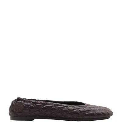 Burberry Quilted Ballet Flats In Brown