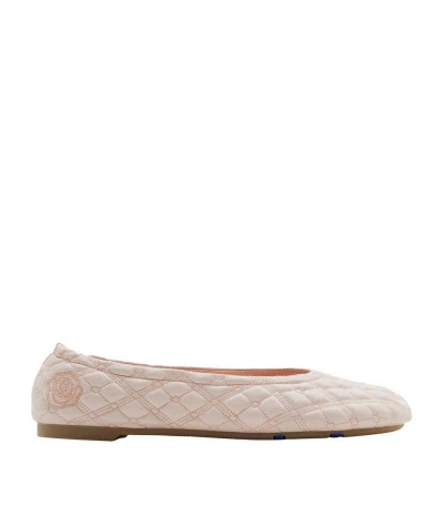 Burberry Quilted Ballet Flats In Pink