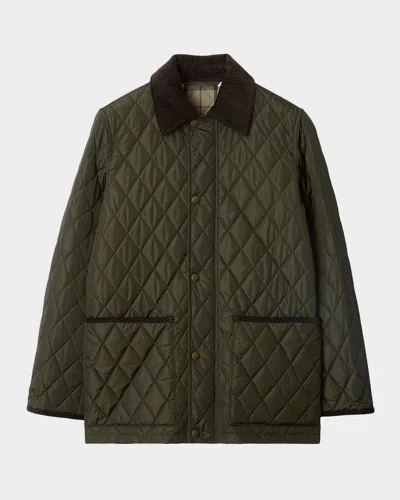 Burberry Quilted Barn Jacket In Green