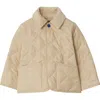 Burberry Diamond-quilted Padded Jacket In Pale Stone