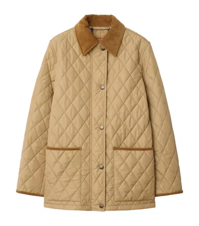 Burberry Quilted Barn Jacket In Brown