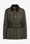Burberry Quilted Belted Country Jacket In Green