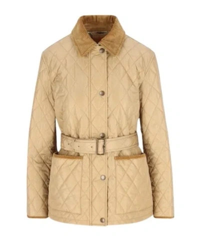 Burberry Quilted Belted Waist Jacket