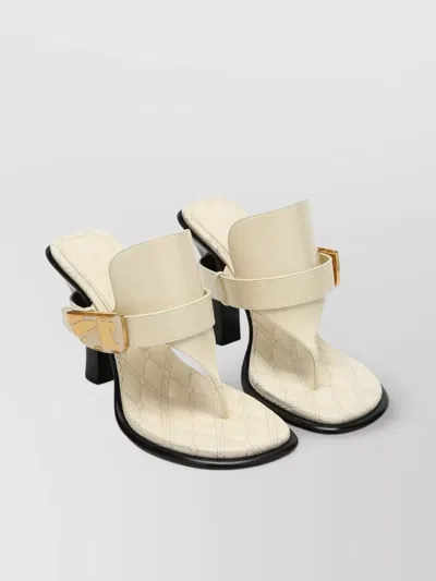 Burberry Quilted Block Heel Open Toe Sandals
