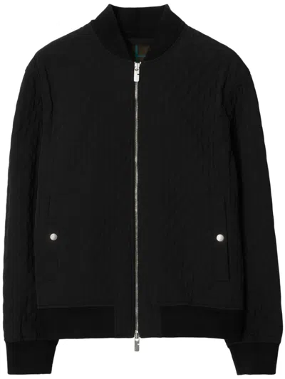 Burberry Quilted Bomber Jacket In Black