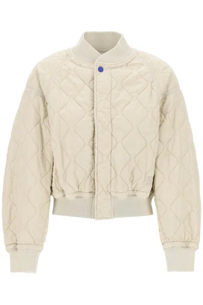 Burberry Quilted Bomber Jacket In Neutro