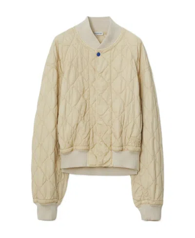 Burberry Quilted Bomber Jacket In Soap