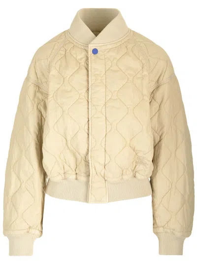 Burberry Woman Puffer Beige Size L Polyamide In Neutral
