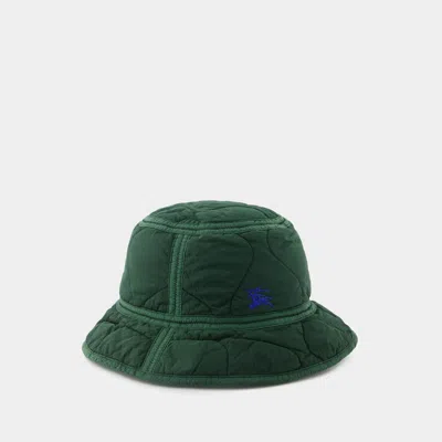 BURBERRY QUILTED BUCKET HAT - BURBERRY - NYLON - KHAKI