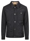Burberry Quilted Black Coat With Classic Collar And Check Pattern Lining In Black