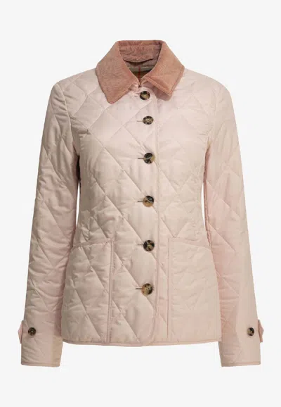 Burberry Quilted Buttoned Jacket In Neutral