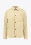 Burberry Collared Quilted Jacket Front Pocket In Multi