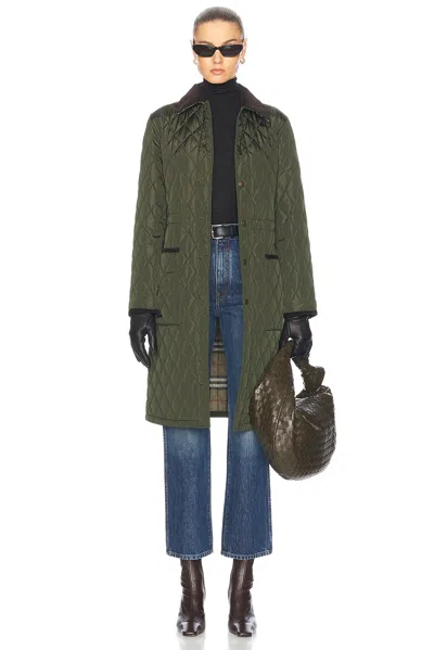 Burberry Quilted Car Coat In Shale
